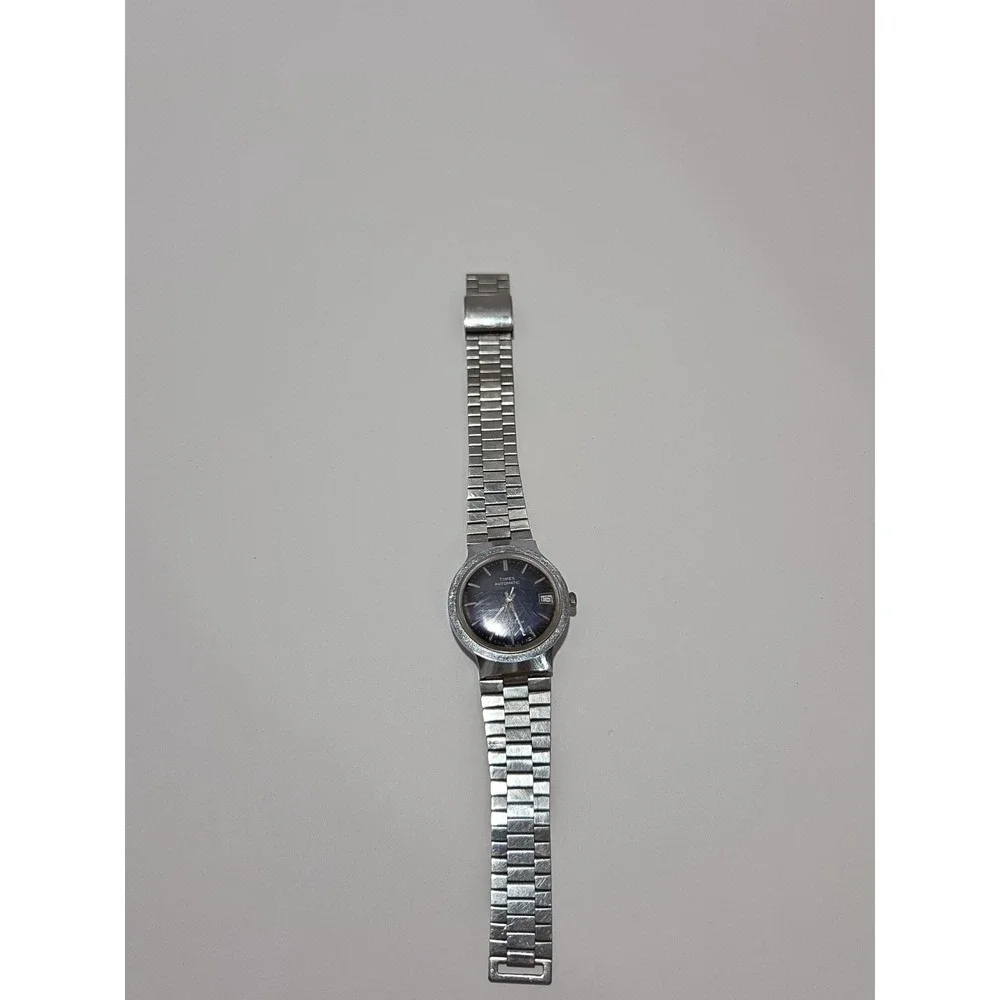 TIMEX 1975 AUTOMATIC 10879 COLLECTBLE Works Stainless Steel Band Vintage